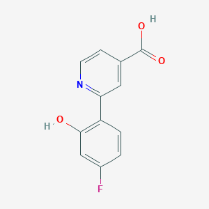 molecular formula C12H8FNO3 B1450821 2-(4-氟-2-羟基苯基)异烟酸 CAS No. 1261919-94-1