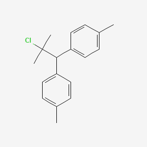 molecular formula C18H21Cl B14508260 1,1'-(2-Chloro-2-methylpropane-1,1-diyl)bis(4-methylbenzene) CAS No. 62897-71-6