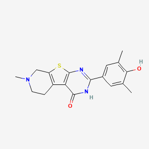 molecular formula C18H19N3O2S B1450830 2-(4-Hydroxy-3,5-Dimethylphenyl)-7-Methyl-5,6,7,8-Tetrahydropyrido[4',3':4,5]thieno[2,3-D]pyrimidin-4(3h)-One CAS No. 2118944-88-8