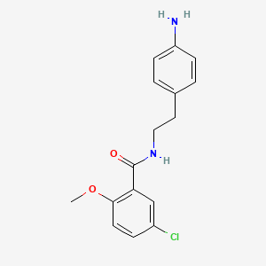 molecular formula C16H17ClN2O2 B14508309 Benzamide, N-[2-(4-aminophenyl)ethyl]-5-chloro-2-methoxy- CAS No. 63484-38-8