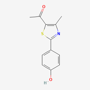 molecular formula C12H11NO2S B1450831 1-[2-(4-Hydroxyphenyl)-4-methyl-1,3-thiazol-5-yl]ethanone CAS No. 867330-01-6