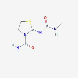 molecular formula C7H12N4O2S B14508325 N-Methyl-2-[(methylcarbamoyl)imino]-1,3-thiazolidine-3-carboxamide CAS No. 64002-08-0