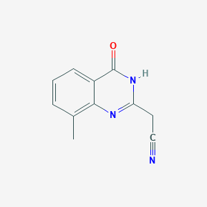 molecular formula C11H9N3O B1450834 (8-Methyl-4-oxo-3,4-dihydroquinazolin-2-yl)acetonitrile CAS No. 477879-84-8