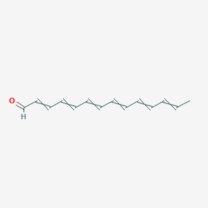 molecular formula C14H16O B14508345 Tetradeca-2,4,6,8,10,12-hexaenal CAS No. 64512-28-3