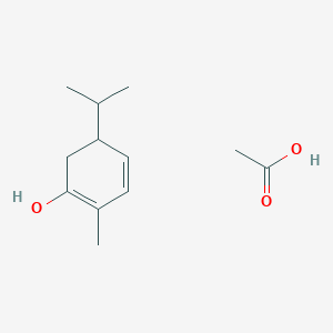molecular formula C12H20O3 B14508366 Acetic acid;2-methyl-5-propan-2-ylcyclohexa-1,3-dien-1-ol CAS No. 64349-05-9