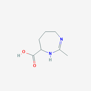 molecular formula C7H12N2O2 B145084 2-methyl-4,5,6,7-tetrahydro-1H-1,3-diazepine-7-carboxylic acid CAS No. 137023-66-6