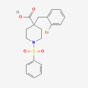 molecular formula C19H20BrNO4S B1450844 4-(2-Bromobenzyl)-1-(phenylsulfonyl)piperidine-4-carboxylic acid CAS No. 1171661-56-5