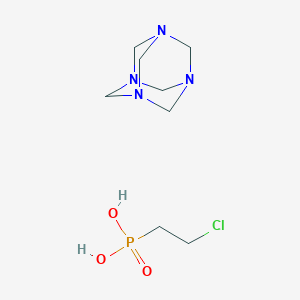 Phosphonic acid, (2-chloroethyl)-, compd. with 1,3,5,7-tetraazatricyclo(3.3.1.1(3,7))decane(1:1)