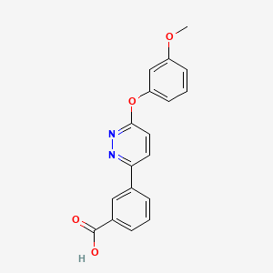 molecular formula C18H14N2O4 B1450850 3-[6-(3-Methoxyphenoxy)pyridazin-3-yl]benzoic acid CAS No. 1172078-50-0