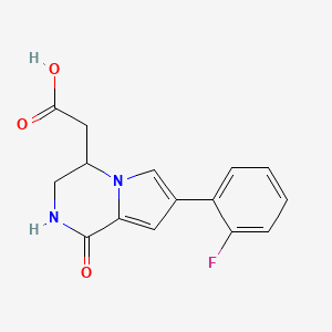 molecular formula C15H13FN2O3 B1450852 2-(7-(2-Fluorophenyl)-1-oxo-1,2,3,4-tetrahydropyrrolo[1,2-a]pyrazin-4-yl)acetic acid CAS No. 1170575-17-3