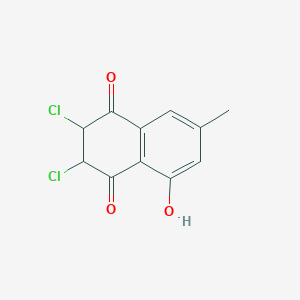 molecular formula C11H8Cl2O3 B14508542 2,3-Dichloro-5-hydroxy-7-methyl-2,3-dihydronaphthalene-1,4-dione CAS No. 62993-95-7