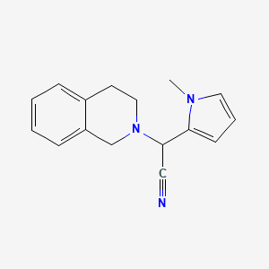 molecular formula C16H17N3 B1450855 3,4-dihydroisoquinolin-2(1H)-yl(1-methyl-1H-pyrrol-2-yl)acetonitrile CAS No. 1170466-40-6