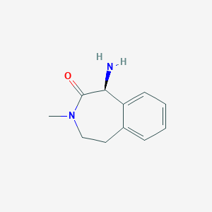 molecular formula C11H14N2O B1450867 (1S)-1-Amino-1,3,4,5-tetrahydro-3-methyl-2H-3-benzazepin-2-one CAS No. 253324-92-4