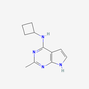 molecular formula C11H14N4 B1450870 N-cyclobutyl-2-methyl-7H-pyrrolo[2,3-d]pyrimidin-4-amine CAS No. 71149-50-3