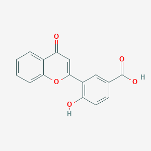 molecular formula C16H10O5 B14508776 4-Hydroxy-3-(4-oxo-4H-1-benzopyran-2-yl)benzoic acid CAS No. 63071-02-3