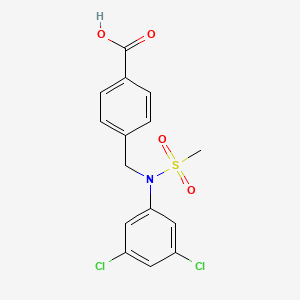 molecular formula C15H13Cl2NO4S B1450878 4-{[(3,5-Dichlorophenyl)(methylsulfonyl)amino]methyl}benzoic acid CAS No. 1207326-90-6