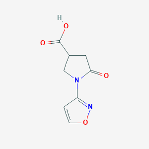 molecular formula C8H8N2O4 B1450893 1-Isoxazol-3-yl-5-oxopyrrolidine-3-carboxylic acid CAS No. 914637-56-2