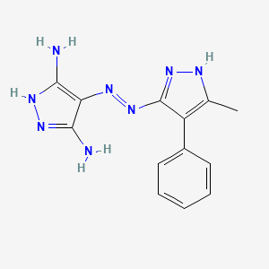 4-[(E)-(3-methyl-4-phenyl-1H-pyrazol-5-yl)diazenyl]-1H-pyrazole-3,5-diamine