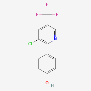 molecular formula C12H7ClF3NO B1450908 4-[3-Chloro-5-(trifluoromethyl)pyridin-2-yl]phenol CAS No. 161949-56-0