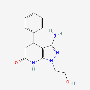 3-amino-1-(2-hydroxyethyl)-4-phenyl-1,4,5,7-tetrahydro-6H-pyrazolo[3,4-b]pyridin-6-one