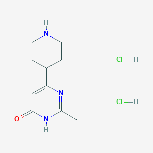 molecular formula C10H17Cl2N3O B1450910 2-Methyl-6-(piperidin-4-yl)pyrimidin-4-ol dihydrochloride CAS No. 1229627-37-5