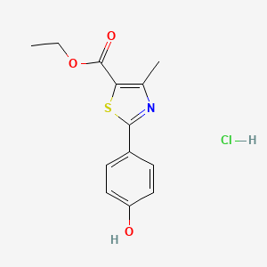 molecular formula C13H14ClNO3S B1450913 Ethyl 2-(4-Hydroxyphenyl)-4-methylthiazole-5-carboxylate Hydrochloride CAS No. 399017-10-8