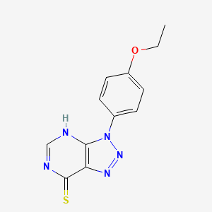 molecular formula C12H11N5OS B1450923 3-(4-Ethoxyphenyl)-3H-[1,2,3]triazolo[4,5-d]pyrimidin-7-yl hydrosulfide CAS No. 1082367-54-1