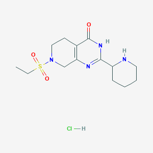 molecular formula C14H23ClN4O3S B1450933 7-Ethanesulfonyl-2-piperidin-2-yl-5,6,7,8-tetra-hydro-pyrido[3,4-d]pyrimidin-4-ol hydrochloride CAS No. 1185297-74-8