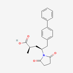 molecular formula C22H23NO4 B1450940 (2R,4s)-4-([1,1'-biphenyl]-4-ylmethyl)-2-methyl-4-(2,5-dioxopyrrolidin-1-yl)butanoic acid CAS No. 1639970-62-9