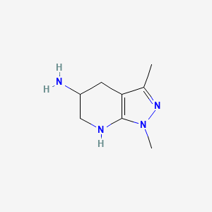 molecular formula C8H14N4 B1450950 1,3-Dimethyl-1H,4H,5H,6H,7H-pyrazolo[3,4-B]pyridin-5-amine CAS No. 1016734-66-9