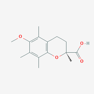 molecular formula C15H20O4 B145097 (S)-6-Methoxy-2,5,7,8-tetramethylchromane-2-carboxylic acid CAS No. 135806-59-6
