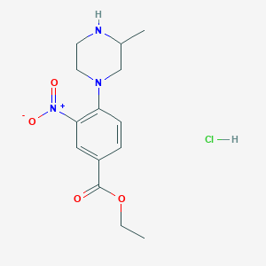 molecular formula C14H20ClN3O4 B1450979 4-(3-甲基哌嗪-1-基)-3-硝基苯甲酸乙酯盐酸盐 CAS No. 1185298-87-6
