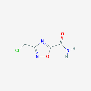 molecular formula C4H4ClN3O2 B1450985 3-(Chloromethyl)-1,2,4-oxadiazole-5-carboxamide CAS No. 25977-21-3