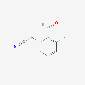 molecular formula C10H9NO B145099 (2-Formyl-3-methylphenyl)acetonitrile CAS No. 136262-99-2