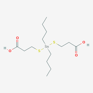 molecular formula C14H28O4S2Sn B14509943 3-[Dibutyl(2-carboxyethylsulfanyl)stannyl]sulfanylpropanoic acid CAS No. 62750-47-4