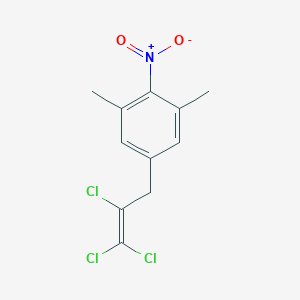 molecular formula C11H10Cl3NO2 B14509971 1,3-Dimethyl-2-nitro-5-(2,3,3-trichloroprop-2-en-1-yl)benzene CAS No. 62798-93-0