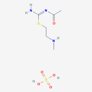 molecular formula C6H15N3O5S2 B14510009 Pseudourea, 2-thio-, 1-acetyl-2-(2-methylaminoethyl)-, sulfate CAS No. 63679-60-7