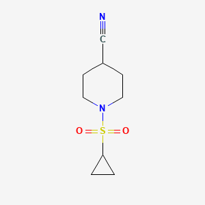 molecular formula C9H14N2O2S B1451002 1-(Cyclopropylsulfonyl)piperidine-4-carbonitrile CAS No. 1036738-82-5