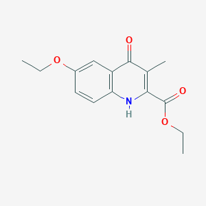 molecular formula C15H17NO4 B14510113 Ethyl 6-ethoxy-3-methyl-4-oxo-1,4-dihydroquinoline-2-carboxylate CAS No. 62776-06-1
