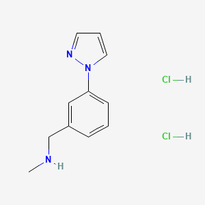 molecular formula C11H15Cl2N3 B1451014 N-甲基-1-[3-(1H-吡唑-1-基)苯基]甲胺二盐酸盐 CAS No. 1185294-98-7