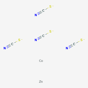 molecular formula C4CoN4S4Zn-4 B14510156 Cobalt;ZINC;tetrathiocyanate CAS No. 64294-54-8