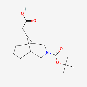 molecular formula C15H25NO4 B1451018 2-(3-(tert-Butoxycarbonyl)-3-azabicyclo[3.3.1]nonan-9-yl)acetic acid CAS No. 1198466-23-7