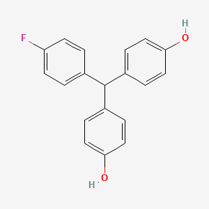 molecular formula C19H15FO2 B14510190 Phenol, 4,4'-[(4-fluorophenyl)methylene]bis- CAS No. 63074-93-1