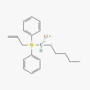 molecular formula C21H27LiSi B14510211 lithium;hexyl-diphenyl-prop-2-enylsilane CAS No. 63452-98-2