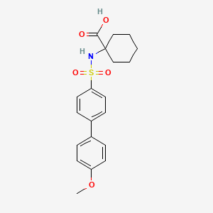 molecular formula C20H23NO5S B1451024 1-((4'-methoxy-[1,1'-biphenyl])-4-sulfonamido)cyclohexane-1-carboxylic acid CAS No. 885269-48-7