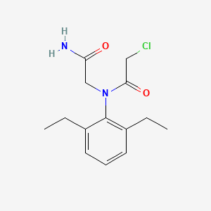 molecular formula C14H19ClN2O2 B14510267 N~2~-(Chloroacetyl)-N~2~-(2,6-diethylphenyl)glycinamide CAS No. 62659-43-2