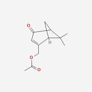 molecular formula C12H16O3 B14510280 (6,6-Dimethyl-4-oxobicyclo[3.1.1]hept-2-en-2-yl)methyl acetate CAS No. 62742-68-1