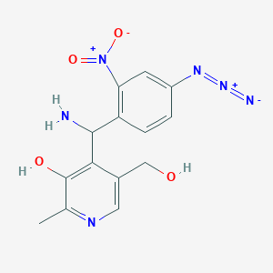 molecular formula C14H14N6O4 B145103 4-(4-Azido-2-nitrophenyl)pyridoxamine CAS No. 131333-59-0