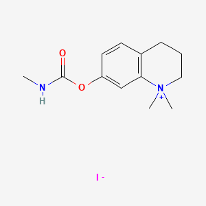 molecular formula C13H19IN2O2 B14510425 Quinolinium, 1,2,3,4-tetrahydro-1,1-dimethyl-8-hydroxy-, iodide, methylcarbamate CAS No. 63680-80-8