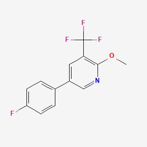 molecular formula C13H9F4NO B1451047 5-(4-Fluorophenyl)-2-methoxy-3-(trifluoromethyl)pyridine CAS No. 1214370-16-7